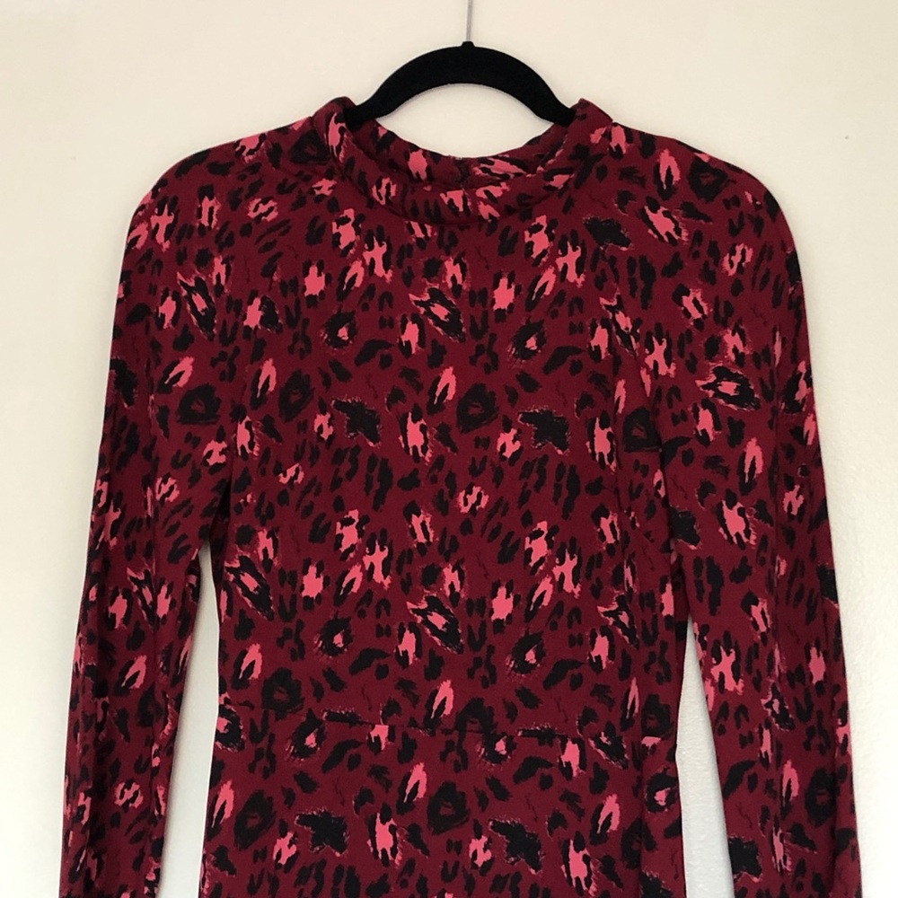 & Other Stories Maroon Leopard Dress NWT